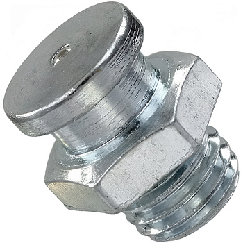 Плоская пресс-масленка с дюймовой резьбой 1/8" s=17 DIN 3404 оцинкованная сталь